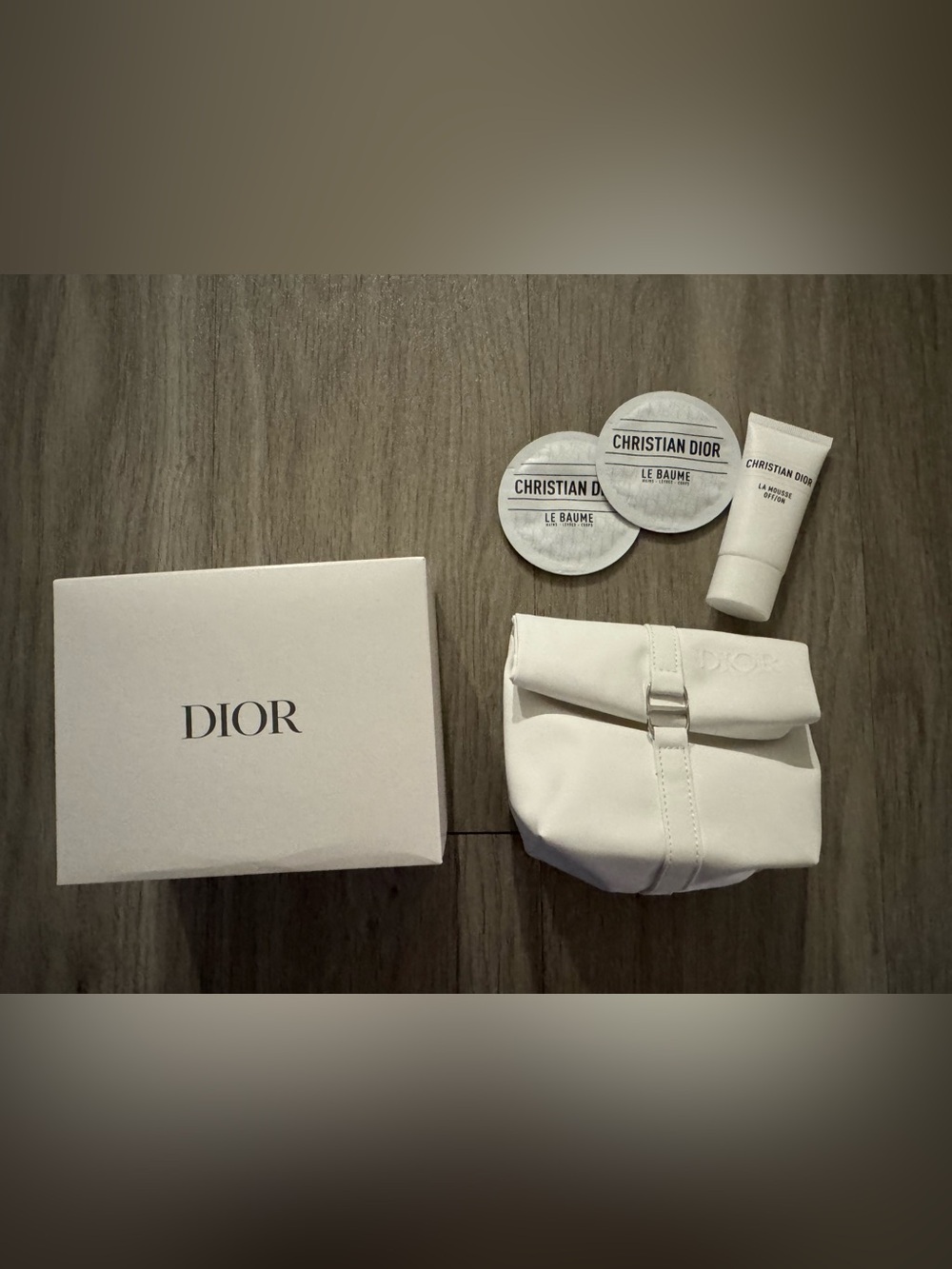 SOLD! New Dior Roll Top Pouch with Le Baume and La Mousse Samples